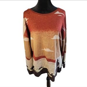 Western howling coyote sweater